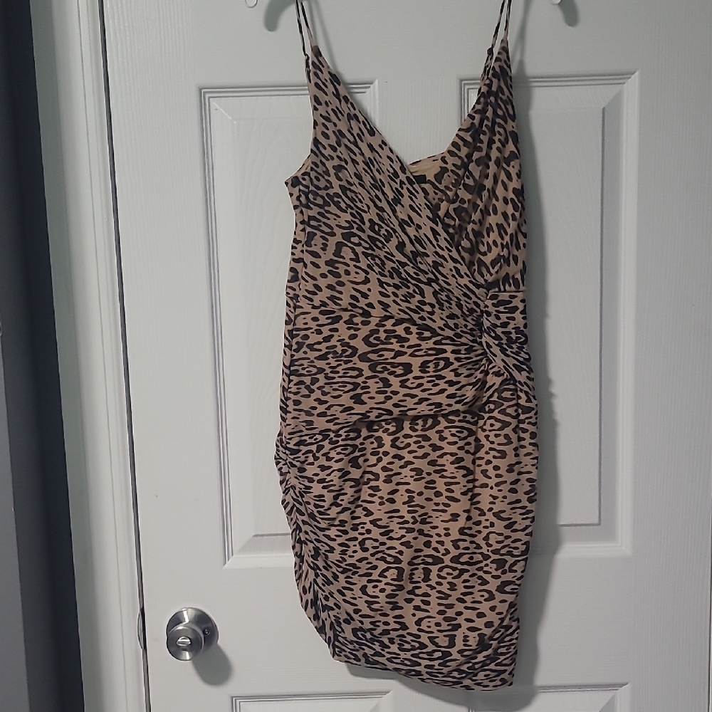 Guess Leopard Print Dress - Tan and Black